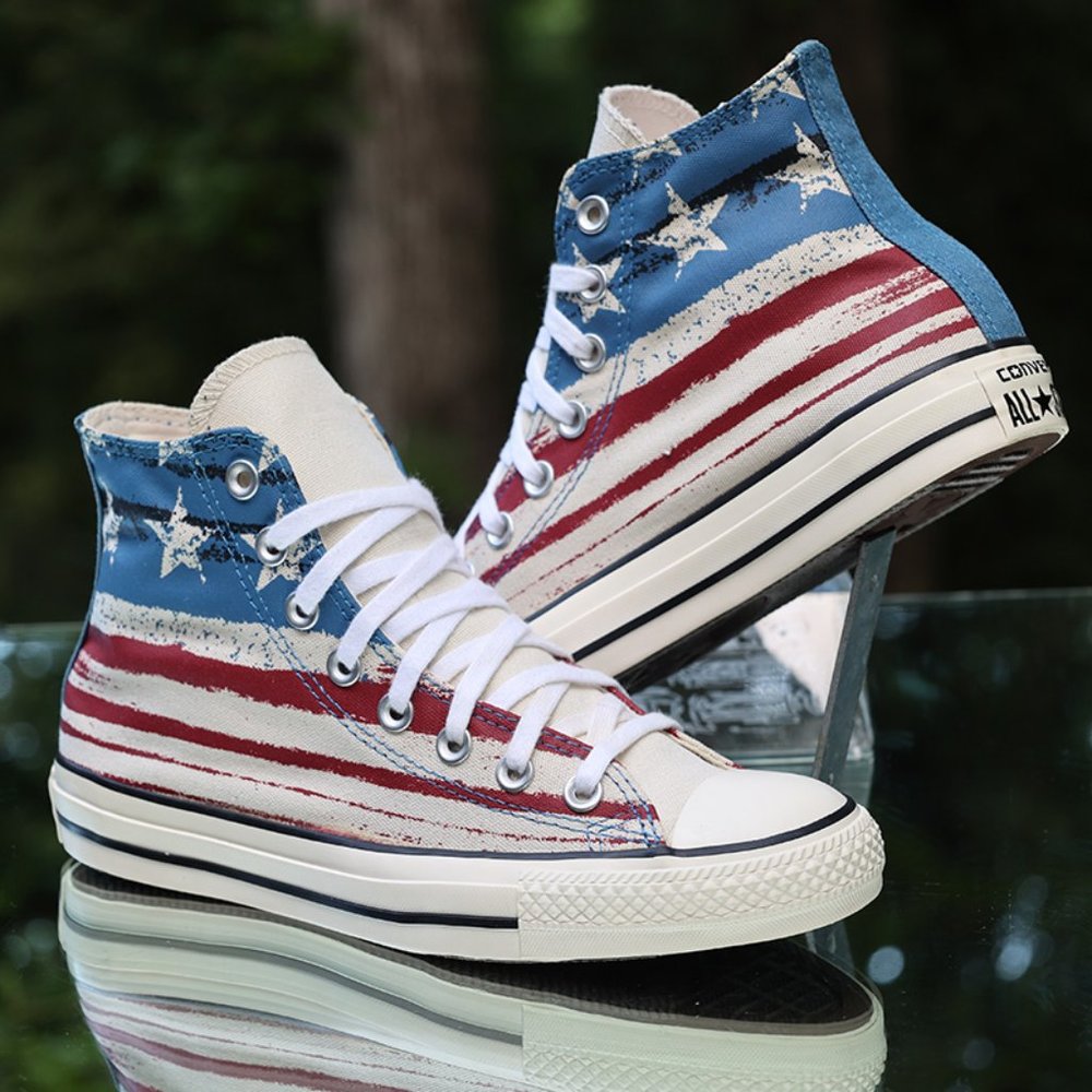 Converse Chuck Taylor All Star Hi USA Flag - Picture 1 of 13